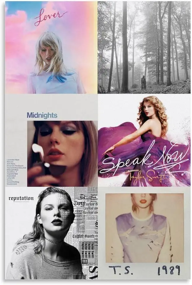 EEILASE Poster decorativo da parete con album Taylor Swift, 20 x 30 cm, senza cornice, Taylor Swift