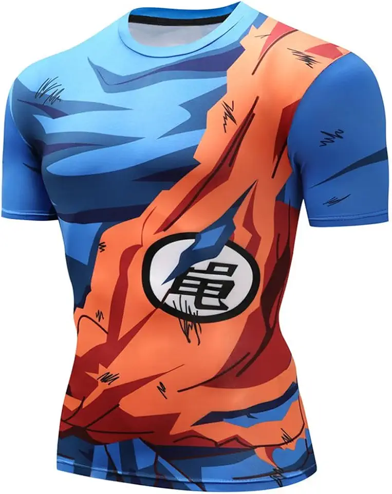 FiveEarl Maglietta da Uomo Goku Saiyan Warrior, Maglietta da Uomo a Maniche Corte con Stampa 3D Goku