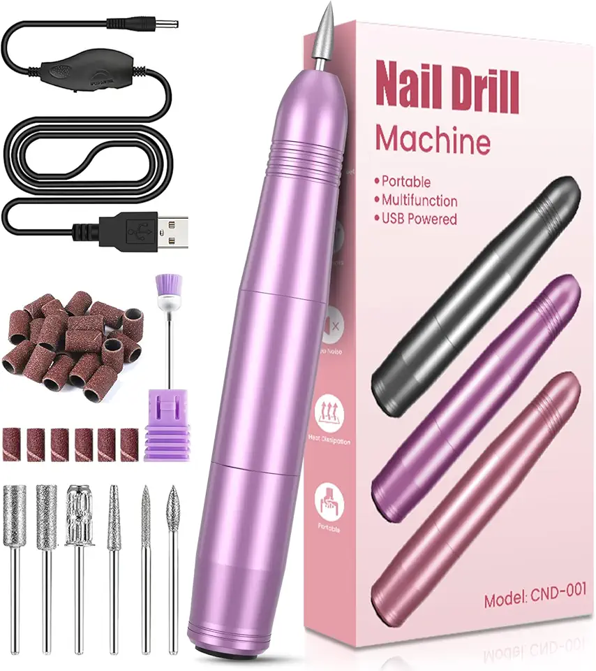 Fresa per Unghie, KOOFIT Fresa per Unghie Professionale, Manicure Elettrico e Pedicure, 20000 RPM Velocità Regolabil Lima Unghie Elettrica con Casa e Salone Usare, Regalo per Ragazze Donne Mamma