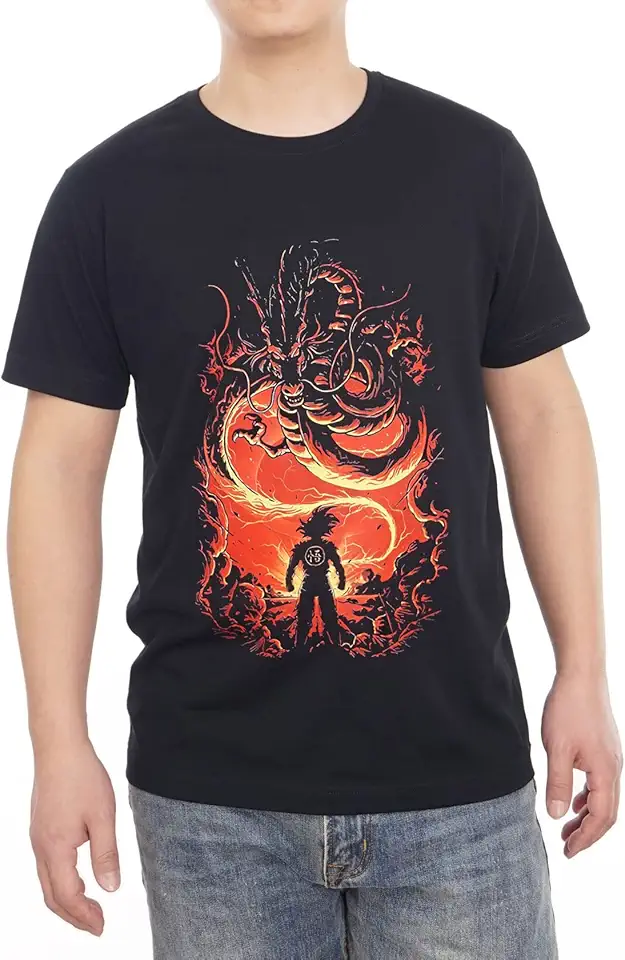 GMYG Dragon Son Goku Ball Drago di Fuoco Maglietta da Uomo/Donna Giapponese Anime Alta qualità 100% Cotone T-Shirt