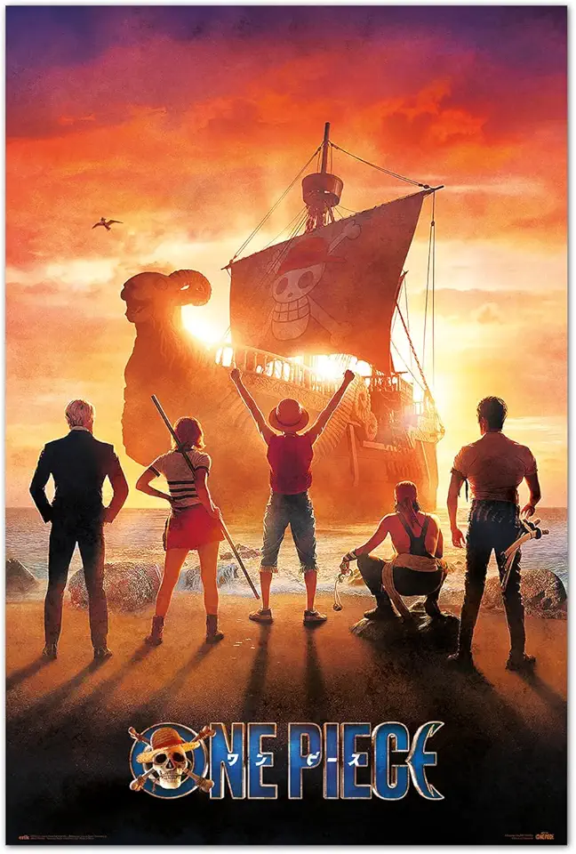 Grupo Erik: Poster One Piece - Ciurma di Cappello di Paglia | Monkey Luffy, 61 x 91,5 cm, Carta Lucida e Incorniciabile, Gadget da Parete The Forest Stewardship Council