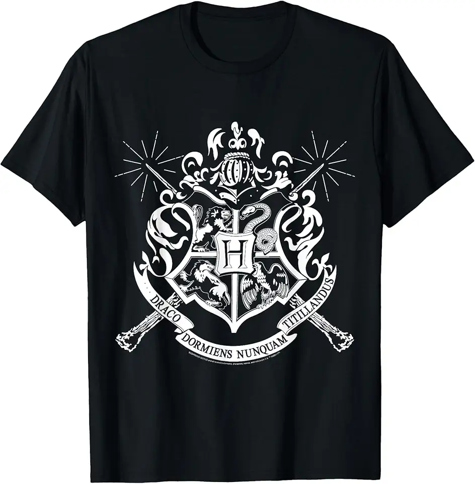 Harry Potter Hogwarts Badge Wands Maglietta