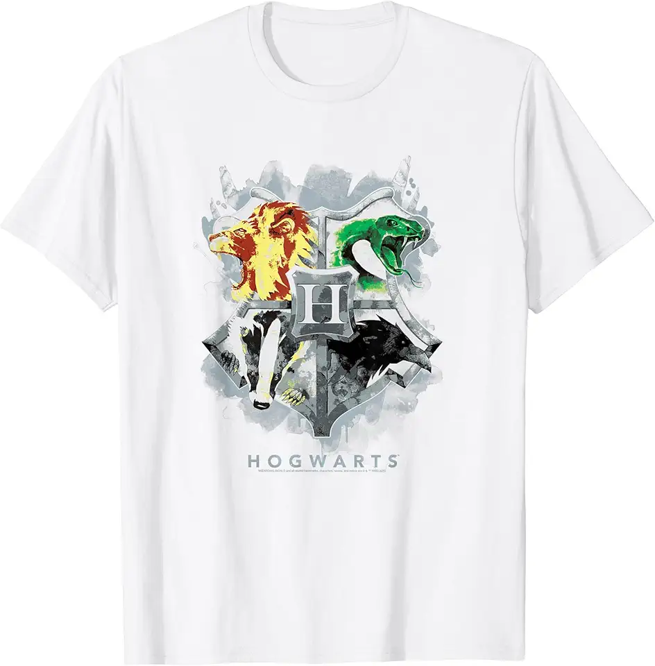 Harry Potter Hogwarts Painted Crest Maglietta OEKO-TEX STANDARD 100