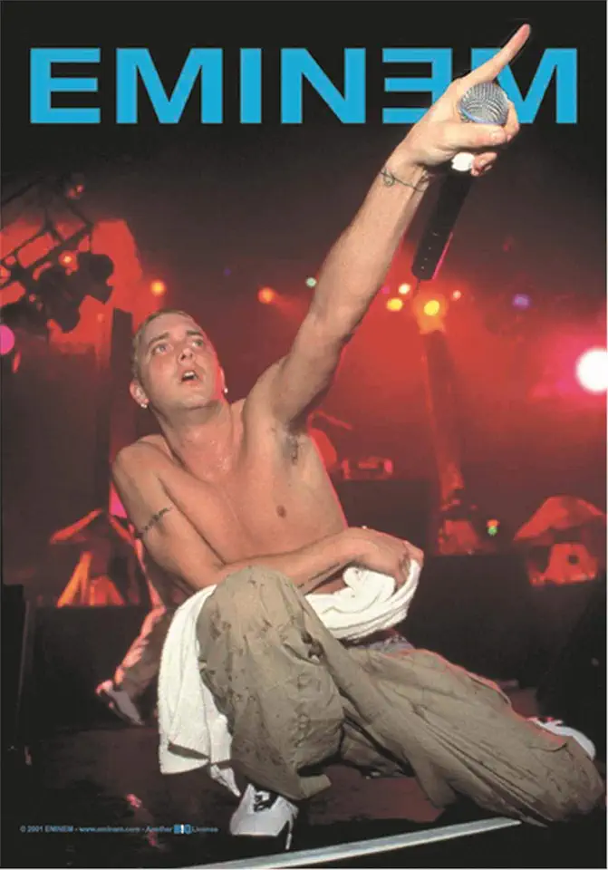 Heart Rock - Bandiera Eminem Live, Qualità Italiana, Materiali resistenti e Colori Vivaci - Made in italy [100% Poliestere - 110x75 cm]