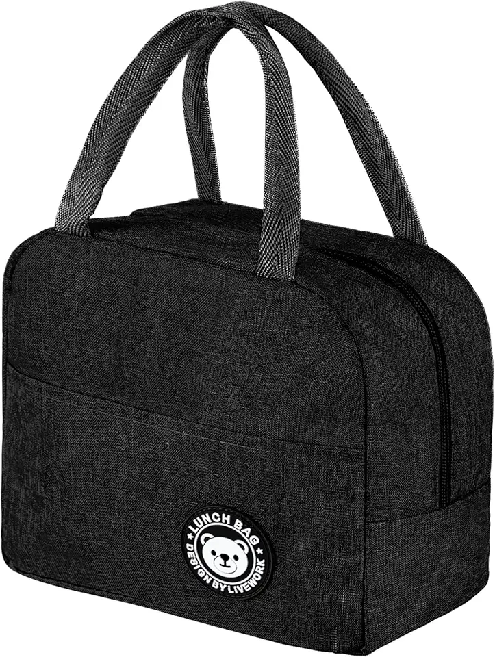 Jewan Piccola Borsa Termica 6L Frigo Porta Pranzo, Borsa per Ufficio, per Escursionismo, Picnic All'aperto, Barbecue (Nero)