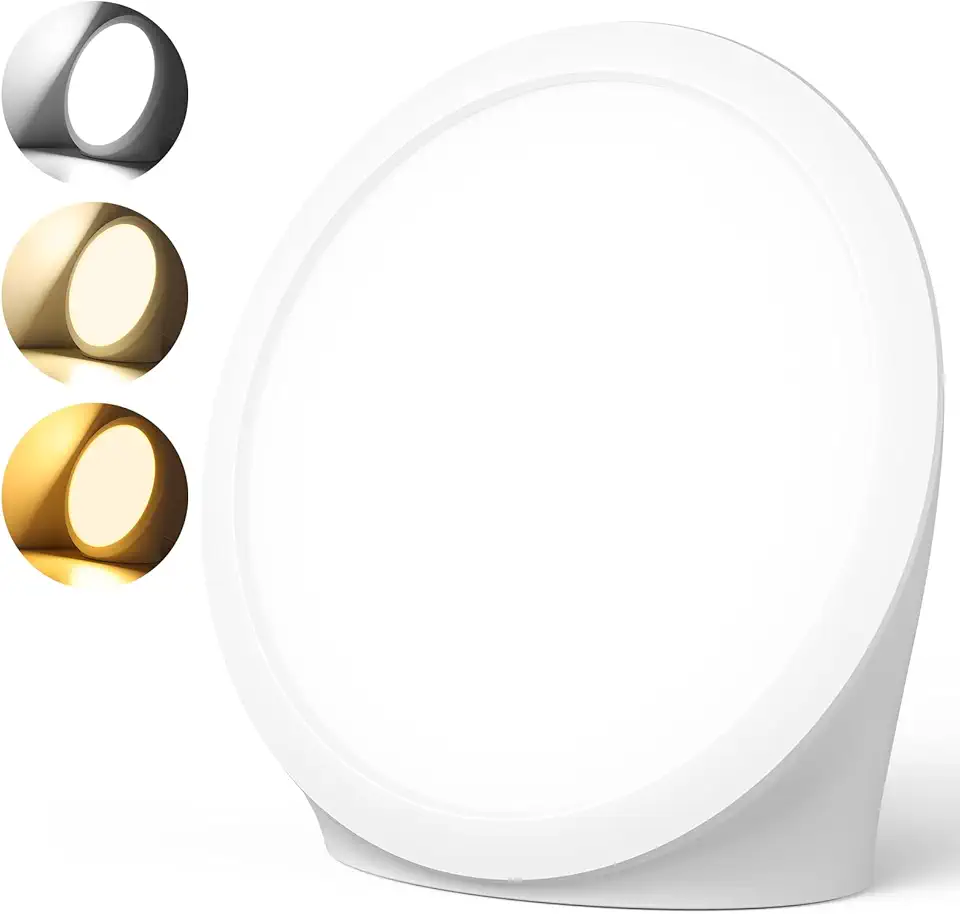 Joltix Lampada per Terapia della Luce,Lampada di Luce Diurna 10000 Lux UV-Free con 3 Temperature di Colore, 5 Livelli di Luminosità, 6 Timer e Funzione di Memoria, lampada luce diurna per casa ufficio