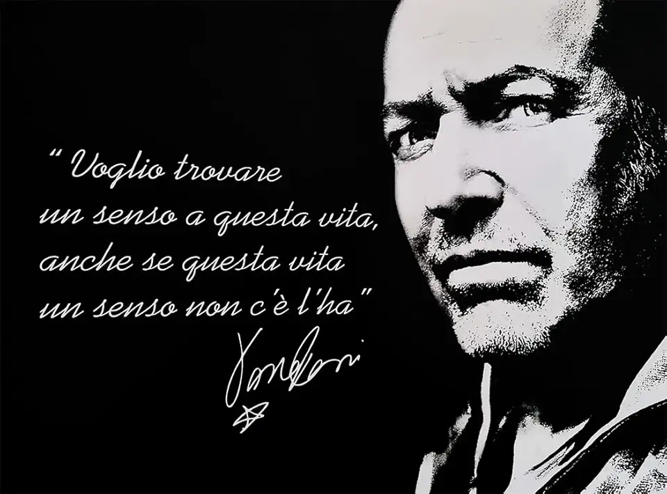 KUSTOM ART Poster Decorativo da Parete Serie Citazioni e Aforismi Vasco Rossi Voglio Trovare un Senso a Questa Vita Stampa su Cartoncino 40x30cm Senza Cornice