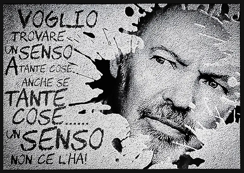 KUSTOM ART Poster da Parete Serie Citazioni & Aforismi Voglio Trovare un Senso a Tante Cose Anche se Tante Cose un Senso non ce l'Hanno di Vasco Rossi Stampa su Carta Patinata 42x30 cm Senza Cornice