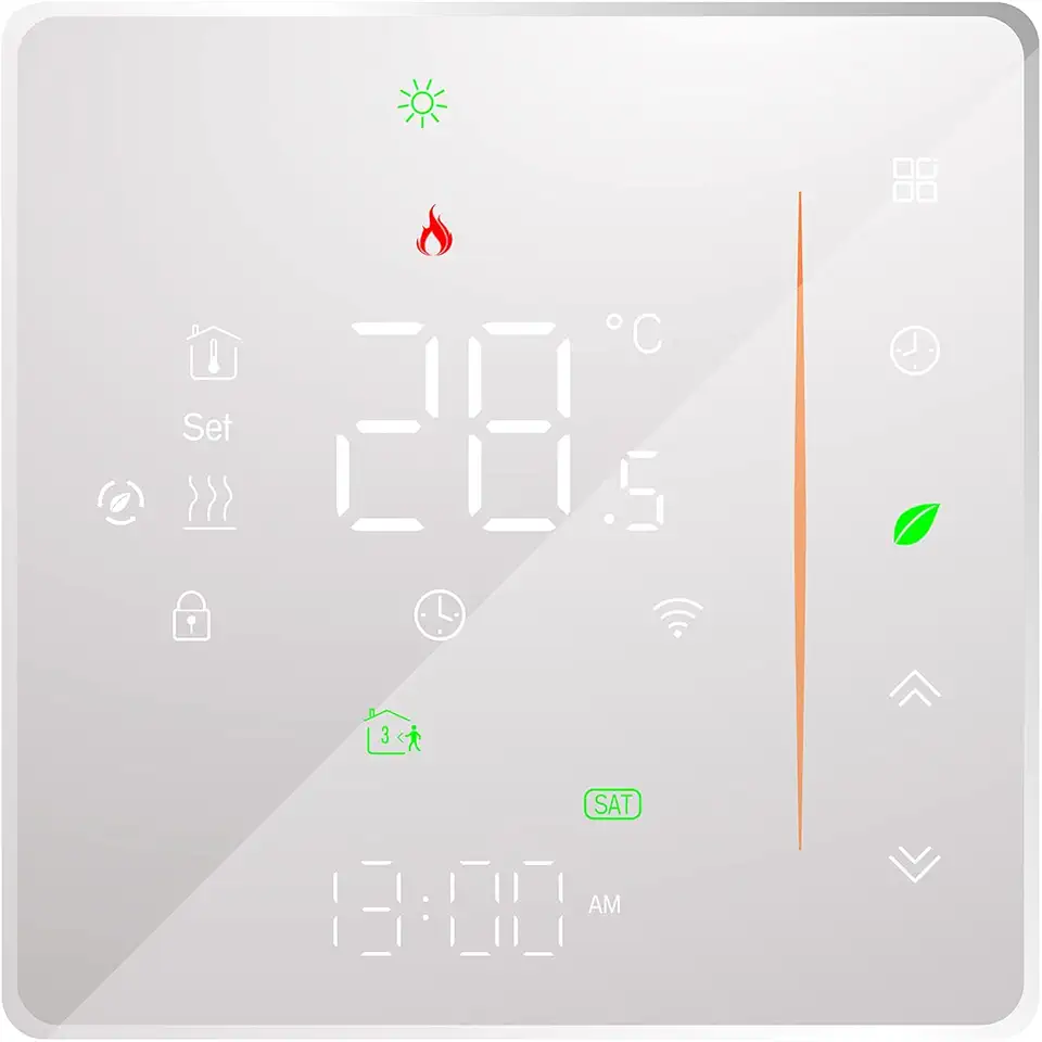Kavolet Termostato WiFi, termostato ambiente 5A, regolatore di temperatura, programmabile settimanalmente, supporta Touch Control/Mobile APP/controllo vocale, compatibile con Alexa/Google Home, per