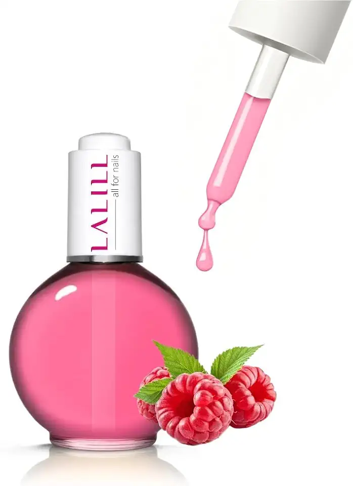 LALILL Olio per Cuticole e Unghie 75ml – Lampone – Flacone con Pipetta – Idratante, Rigenerante – Uso Professionale e Domestico