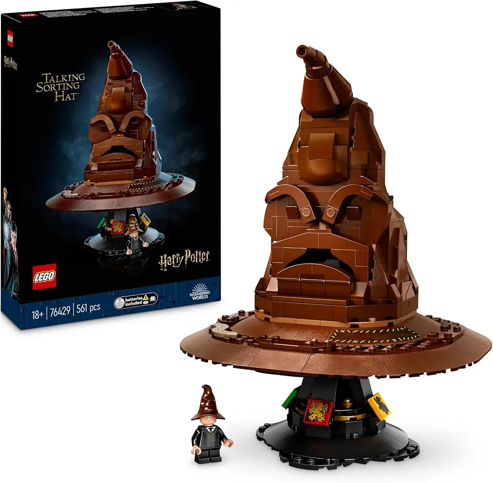 LEGO Harry Potter Cappello Parlante di Hogwarts con Stemma delle Case e 31 Suoni Casuali, Set da Collezione per Adulti, Idea Regalo per Lui, Lei, Uomo, Donna e Fan dei Film e del Wizarding World 76429