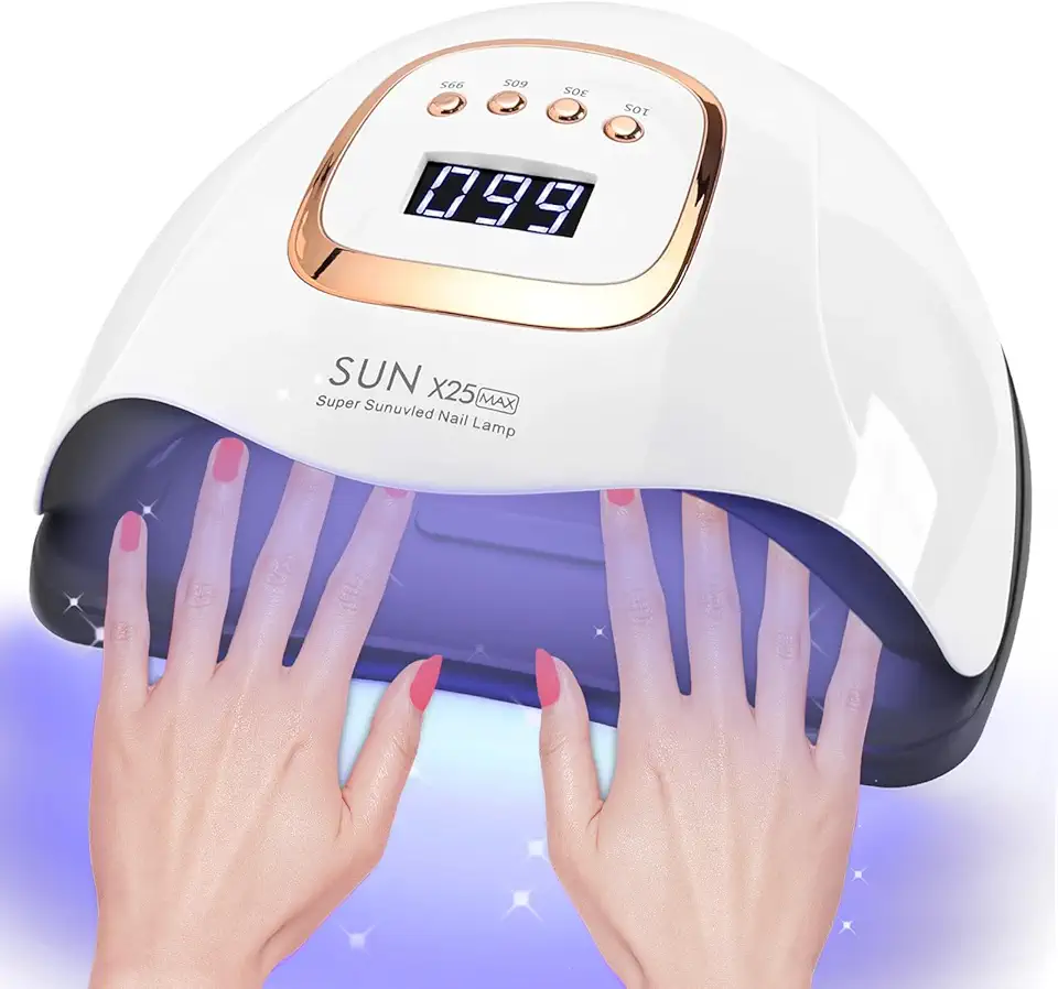Lampada UV LED per unghie 380W, lampada professionale per smalto gel con 81 perle, luce UV per unghie con 4 impostazioni del timer, essiccatore LED per la polimerizzazione dello smalto con sensore aut
