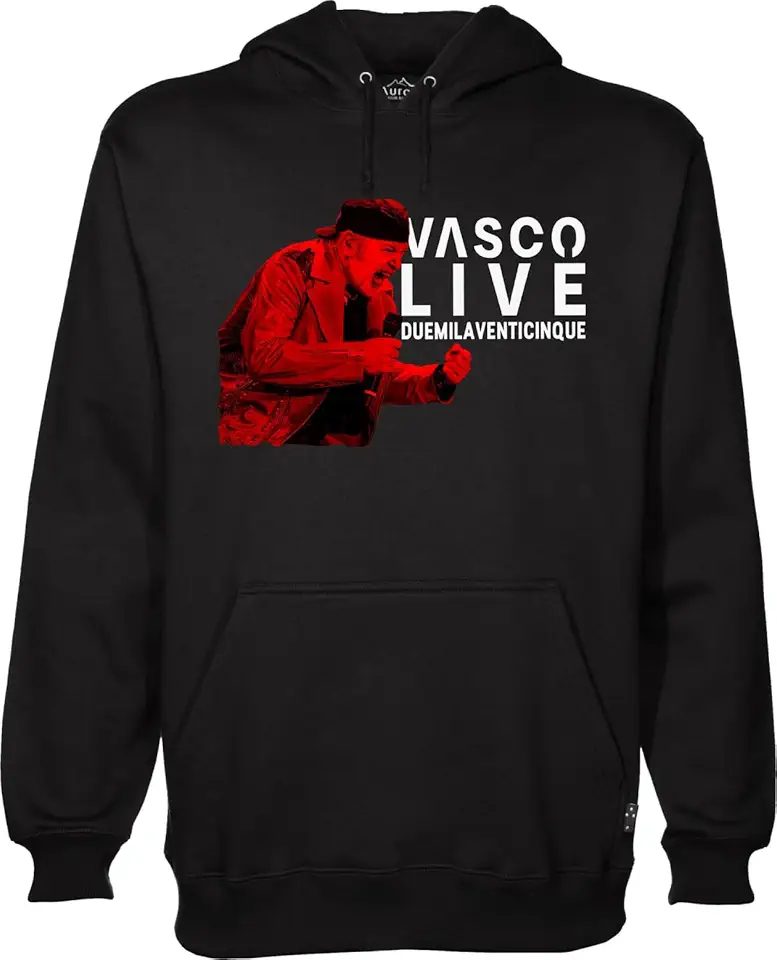 MAGLIERIA CONFORTI Felpa con Cappuccio Unisex Vasco Live Tour 2025 Unisex Adulti