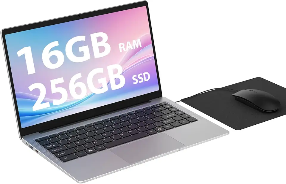 MAXLEGEN PC Portatile Notebook, 14 Pollici Portatile16GB RAM 256GB SSD 1920 * 1080 Full HD Computer, 2.4G/5G WiFi, Dual Speakers, BT4.2, USB3.0, Laptop Mouse e Mousepad Inclusi