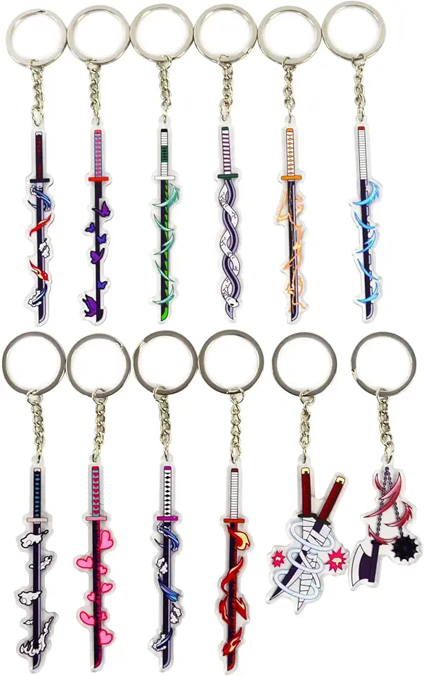 MayDee 12 Kimetsu No Yaiba Nichirin Spada Lama Portachiavi Anime Figure Kisatsutai Cosplay Accessori Metallo Pendente