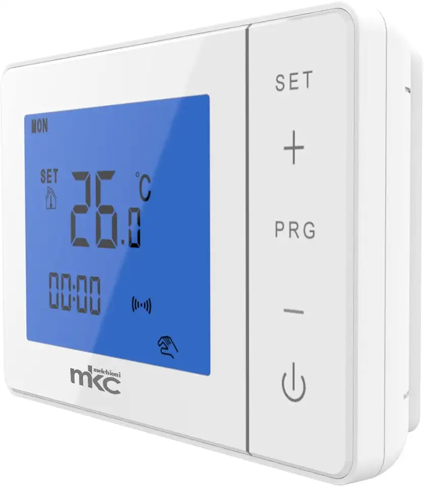 Melchioni MKC Cronotermostato Digitale MK-683 con programmazione Settimanale a Batteria, Design elegante e Display Retroilluminato adatto per Caldaia Murale