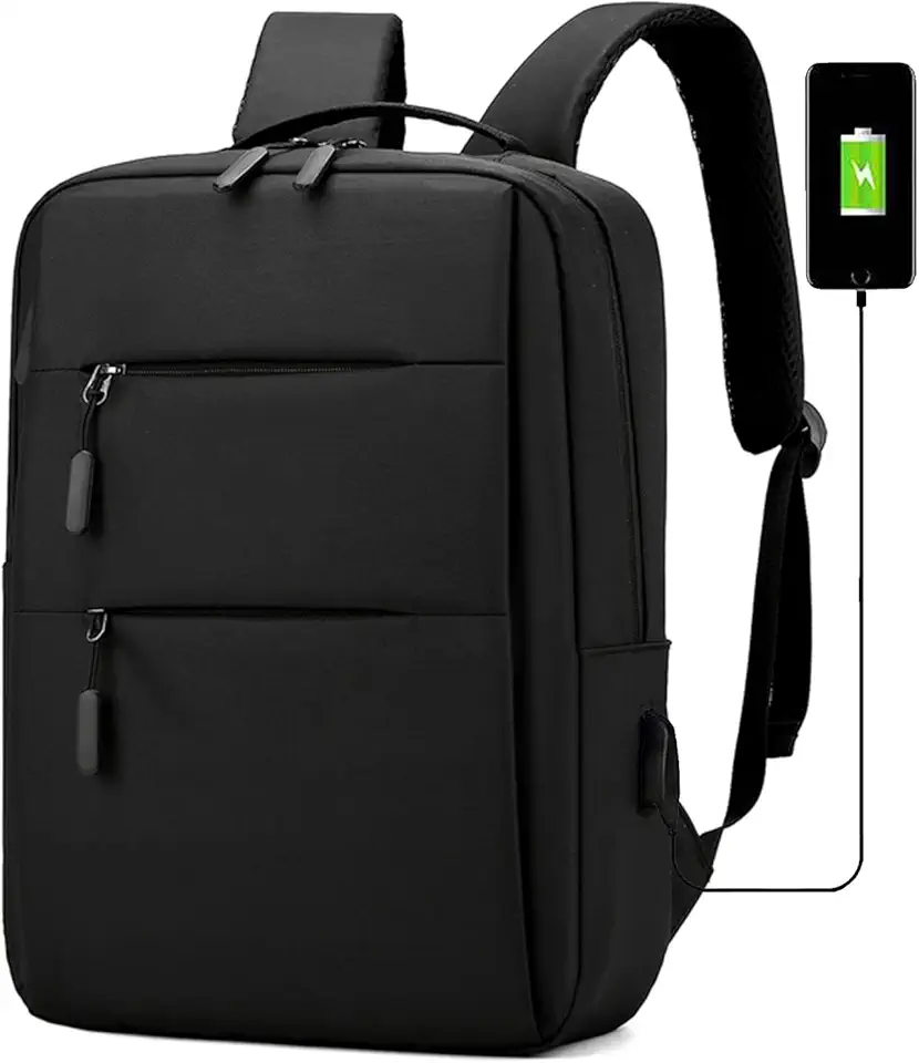 Mixroom - Zaino Porta PC Uomo Laptop Borsa per PC Portatile porta Computer Custodia Notebook 15" Due Tasche Frontali Con Attacco USB Z1