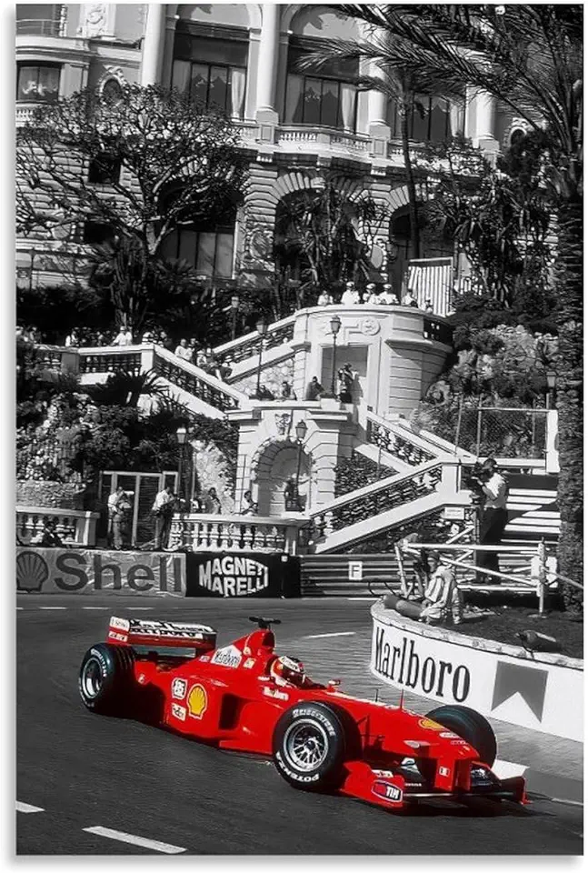 Mon-aco F1 - Poster con auto d'epoca, per camere, decorazione da parete, 30 x 45 cm