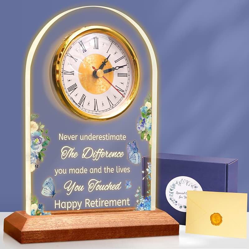 Orologio LED legno pensione