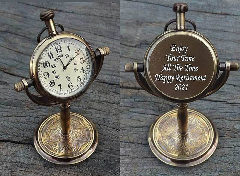 Orologio ottone inciso