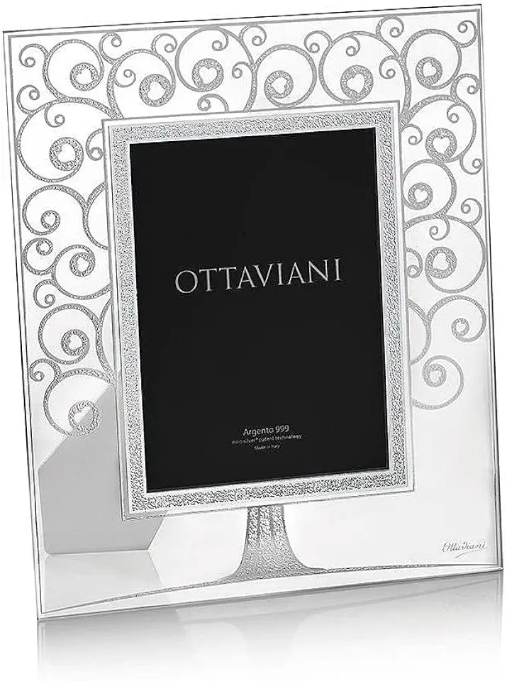 Ottaviani Portafoto della Collezione Albero dell'amore in Cristallo e foglia argento Tecnologia Silver Foil cm 13x18