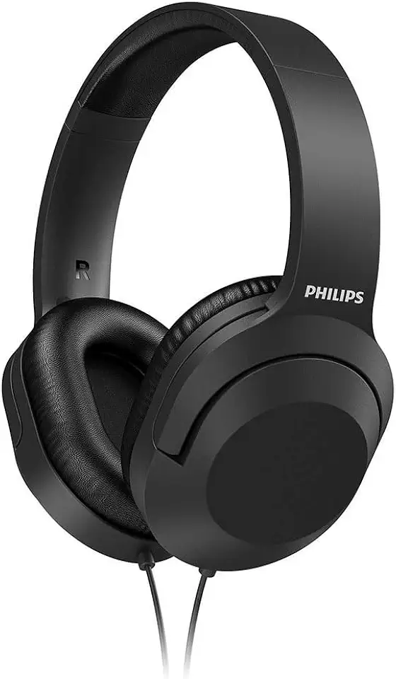 Philips H2005BK/00 Cuffie Stereo Over Ear con Filo 2 m Driver al Neodimio da 40 mm, Isolamento Acustico Passivo, Fascia Regolabile e Leggera Nero, On Ear, Wired