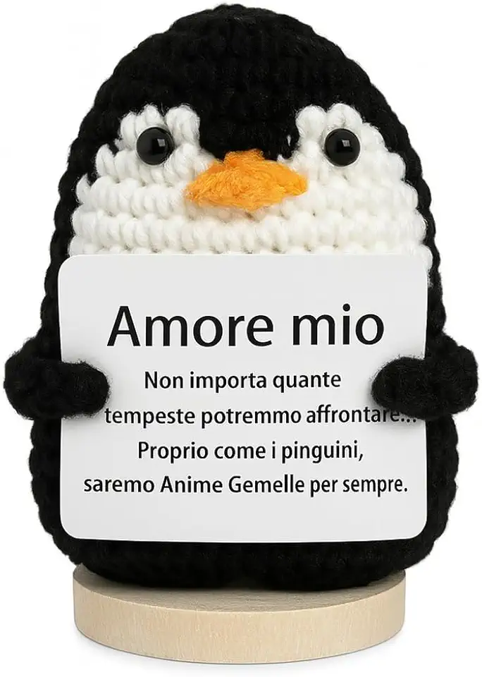 Pinguino Amore Mio Idea Regalo Romantico per la Coppia regalo San Valentino per lui e lei Compleanno Matrimonio Anniversario di Nozze Uomo Donna Fidanzati Sorpresa d’Amore (Pinguino, Amore Mio)