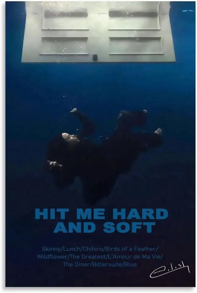 Poster di Billie con Eilish Hit Me Hard and Soft poster per stanza, decorazione artistica da parete per camera da letto, 30 x 45 cm