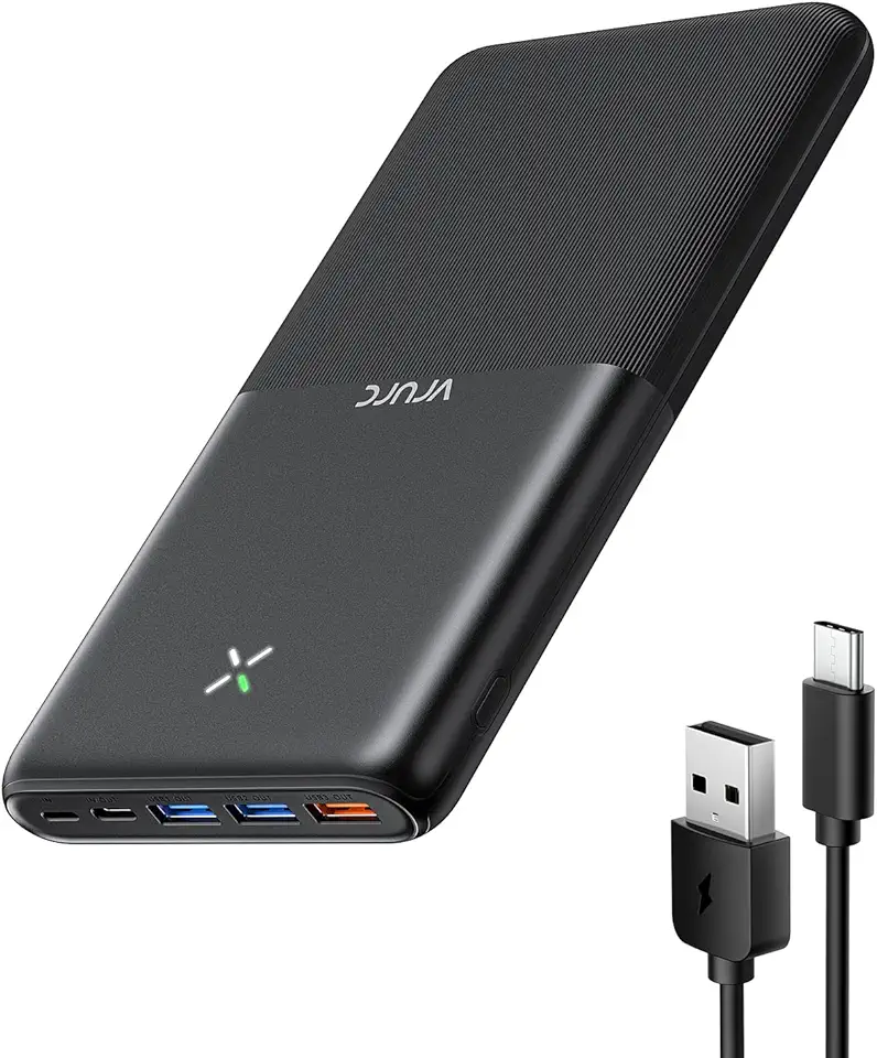 Power Bank 30000 mAh, VRURC 22.5W Ricarica Rapida Caricatore Portatile, USB C Compatto Powerbank, PD3.0 QC3.0 Batteria Esterna con 4 uscite e 3 ingressi, Compatible con iPhone Android etc
