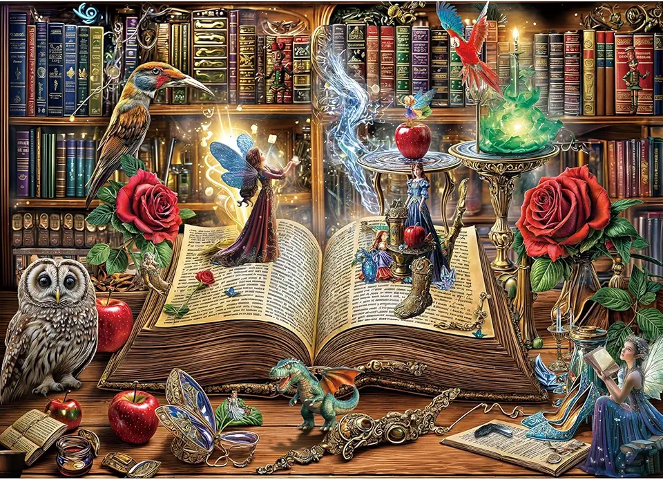 Puzzle da 1000 pezzi, puzzle per adulti, un puzzle impegnativo, per tutta la famiglia, regali per donne, regali per uomini, tema: libro degli incantesimi