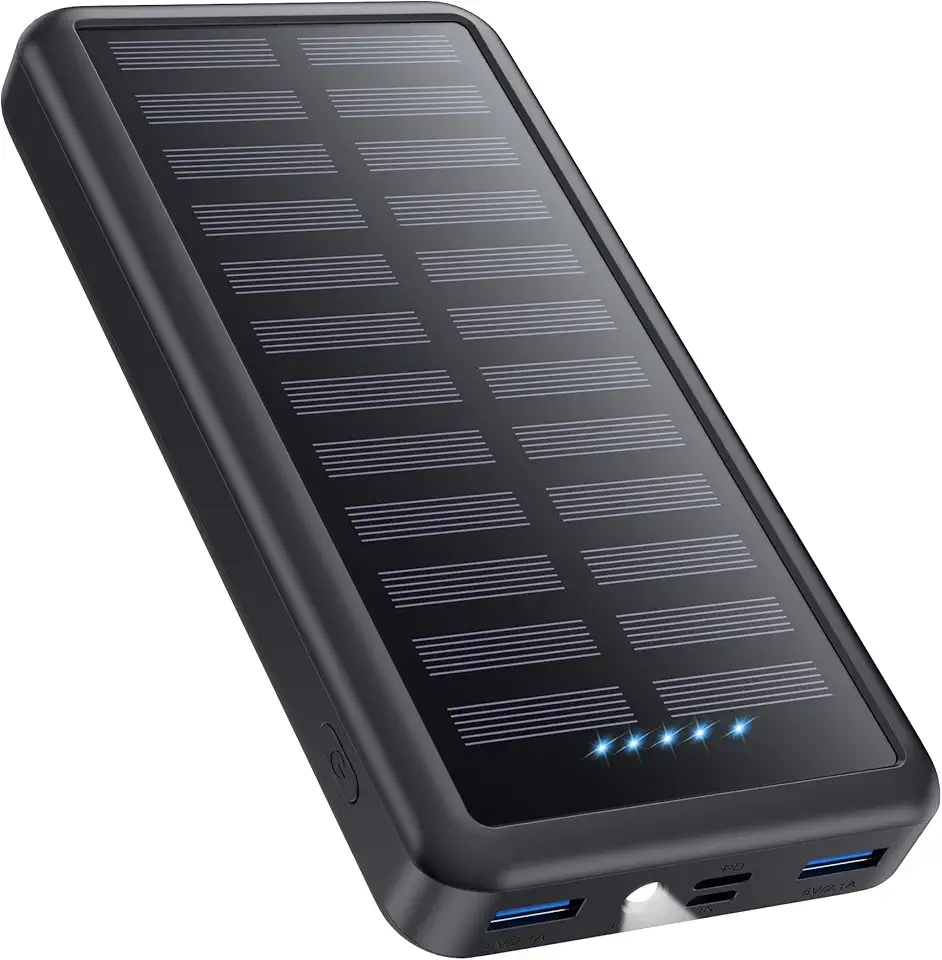Pxwaxpy Power Bank 26800mAh, 15W PD 3.0A [USB C Uscita & Ingresso] Ricarica Rapida Caricabatterie Solare Portatile, 3 Uscita Powerbank con LED Torcia Batteria Esterna per iPhone Samsung Huawei ecc