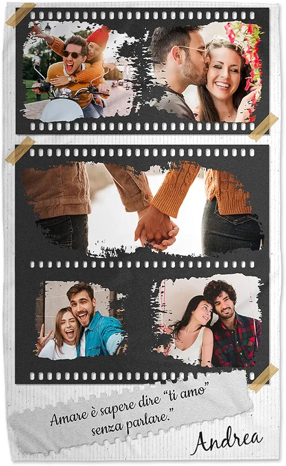 STAMPATEK Coperta Personalizzata con Foto Collage e Dedica Coperta in Pile, Regalo Festa della Mamma, Plaid Personalizzato con Foto, Idea Regalo Personalizzato, Regalo Donna, 90X150cm