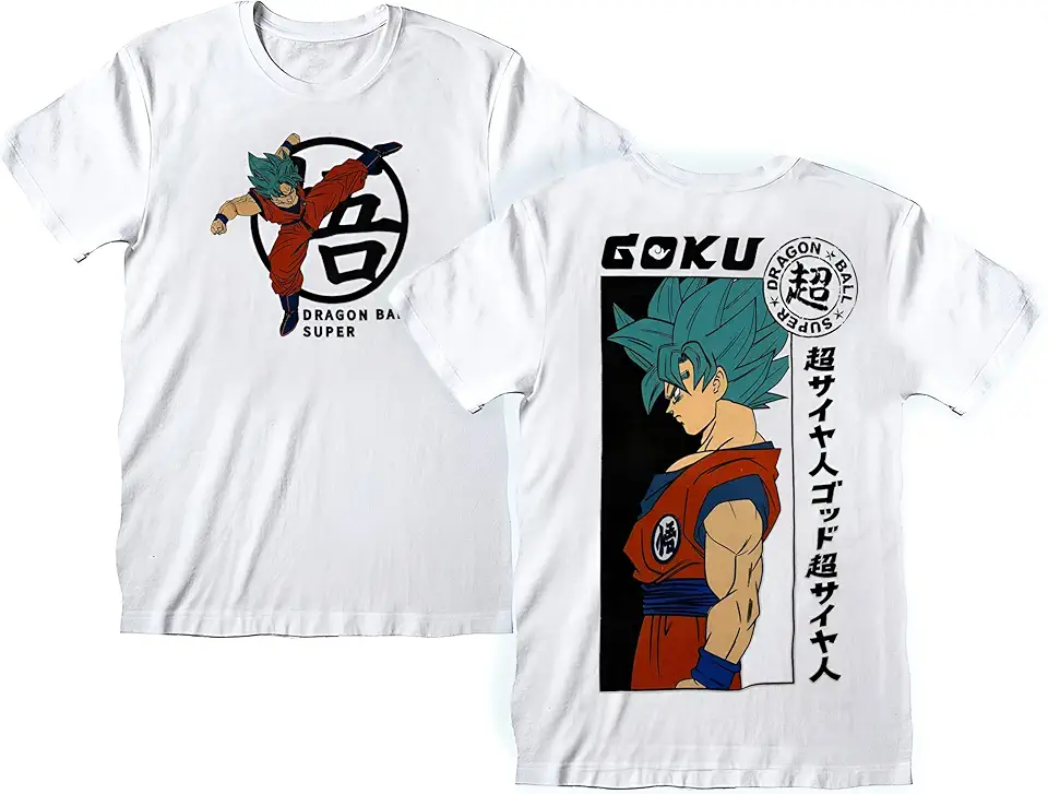 Sabor srl T-Shirt Dragon Ball Bianca - Maglietta Dragon Ball - Maglia Personaggi Dragon Ball Goku Ultra Istinto - Maglietta Anime Unisex Adulto Ragazzo