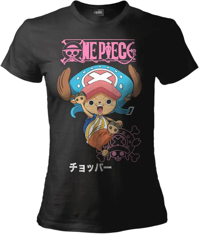 Sabor srl T-Shirt One Piece Tony Tony Chopper. Maglietta Donna Cappello di Paglia. Maglia Ufficiale con Stampa Frontale.