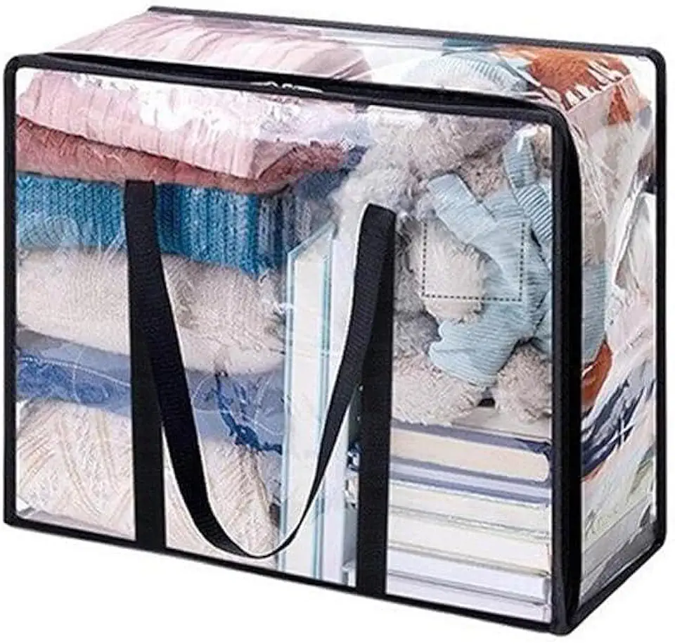 Contenitore Per Lenzuola LOVIVER Con Cerniera 81x41x15 Cm - Organizzatore Pieghevole Salvaspazio Per Biancheria E Sciarpe