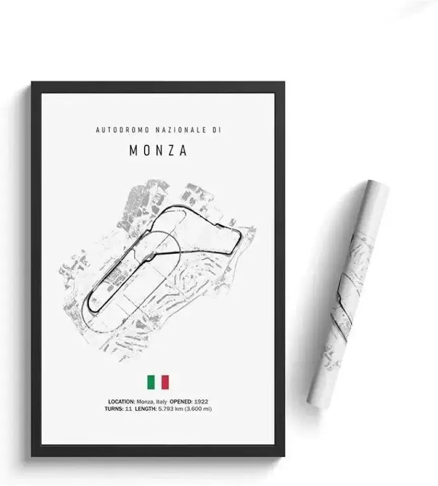 Stampa Su Tela F1 Imola Monaco Monza Circuito Di Pista Stampa Su Tela Wall Art Nordic Poster Estetico Motorsport Racing Room Decor Regalo, 15X20 Cm Senza Cornice