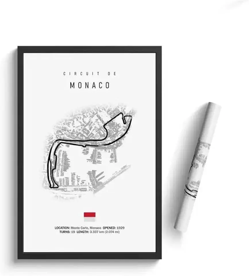 Stampa Su Tela F1 Imola Monaco Monza Circuito Di Pista Stampa Su Tela Wall Art Nordic Poster Estetico Motorsport Racing Room Decor Regalo, 21X30 Cm Senza Cornice