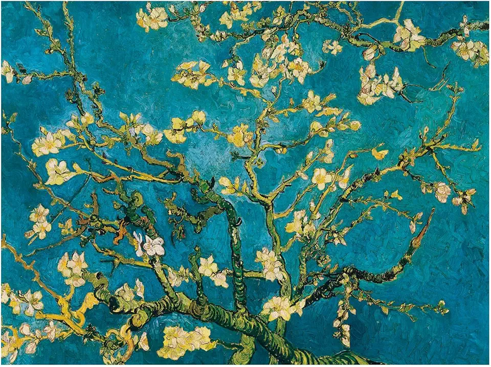 Stampa in Poster o Tela Canvas 100% QUALITà ITALIA - Van Gogh - Mandorlo in Fiore - effetto Dipinto Idea Regalo Casa quadro cucina stanza da letto soggiorno (POSTER, 40X53 CM)