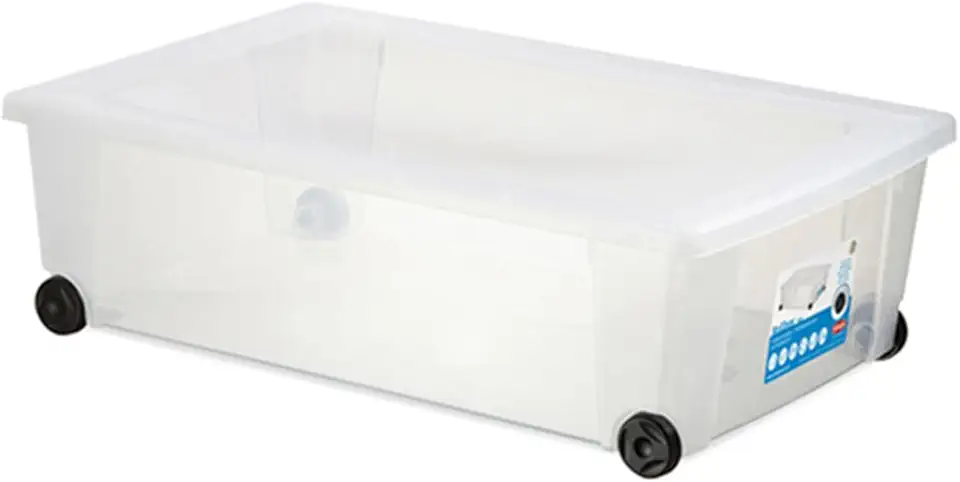 Stefanplast Roll-Box Contenitore Multiuso con Ruote, Bianco, 59x39x18.5h