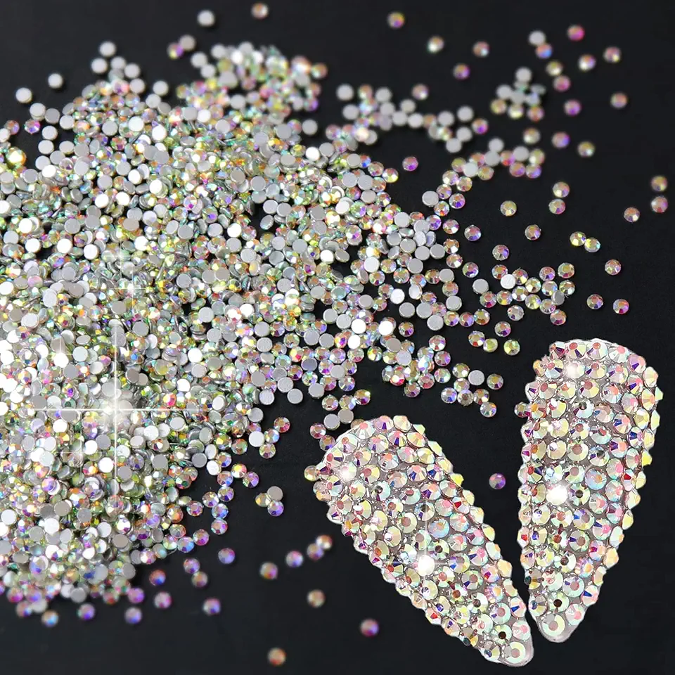 Sularpek 1440PCS Strass in Cristallo per Nail Art, 2MM Brillantini per Unghie, Strass Unghie AB, Strass Make Up per Unghie Professionali e Accessori per la Decorazione di Nail Art di Bellezza