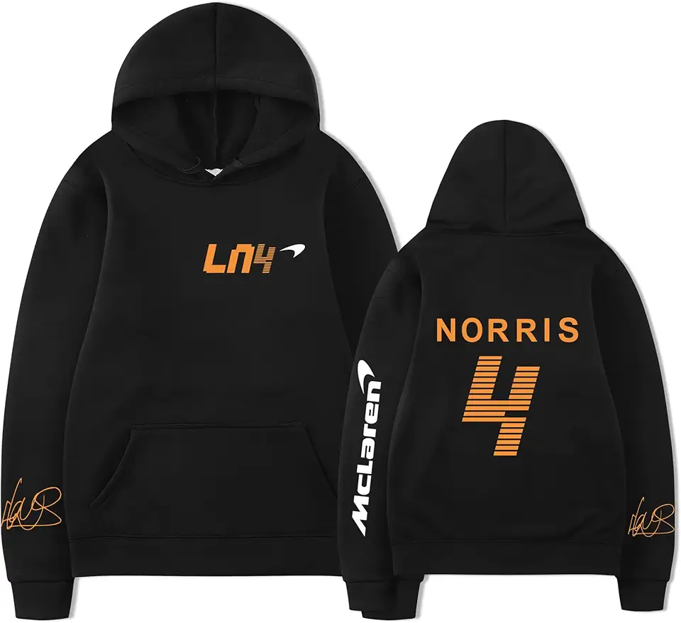 TYI Unisex Lando-Norris Hoodie Sweatshirt Harajuku Cartoon Hip Hop Fashion Clothing F1 Racing Fans Men/Women Hoodie (S-3XL)