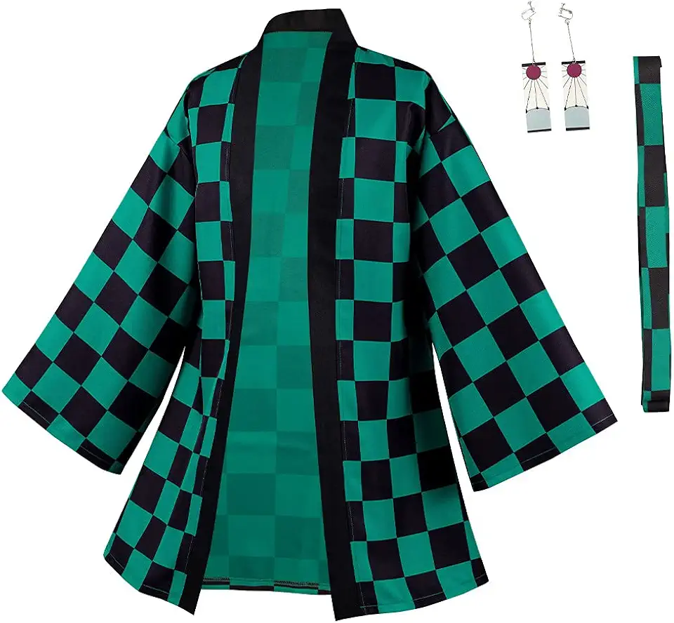 Taeyue Anime Kamado Tanjirou Cosplay Costume Halloween Carnevale Cosplay Cappotto Suit Kimono Giacca Uomo