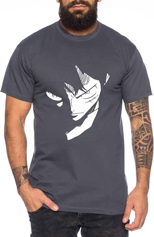 Tee Kiki Ruffy Face Zoro One Manga Maglietta Luffy da Uomo Anime Piece