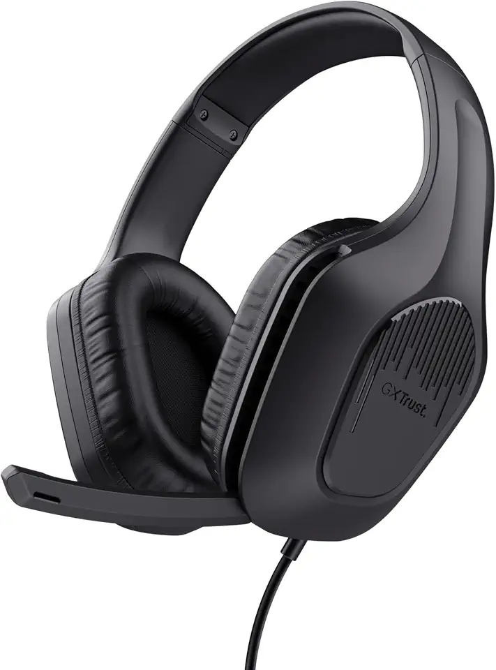Trust Gaming GXT 418 Rayne Cuffie Gaming Leggere per PC Xbox PS4 PS5 Switch Mobile, Driver da 50 mm, Jack Audio 3.5 mm, Cavo 2m, Cuffie con Microfono Over-Ear, Nero