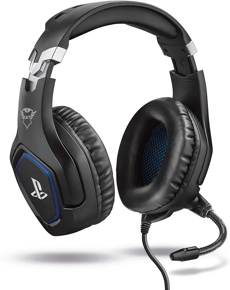 Trust Gaming GXT 488 Forze Cuffie PS4 e PS5 con Licenza Ufficiale PlayStation, Over-Ear, Microfono Ripiegabile e Archetto Regolabile, Jack Audio 3.5 mm, Cuffie Gaming Cablate - Nero