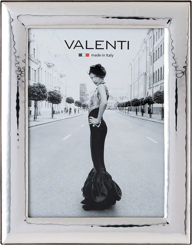 Valenti&Co - Cornice Portafoto in Argento Lucida Martellata cm 15x20. Ideale Come Regalo per Matrimonio, Compleanno di Amici, o per la Mamma e papà.