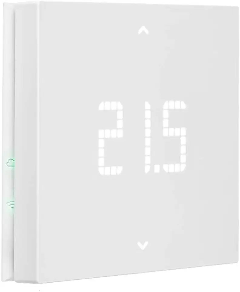 Vimar 02912 Termostato WiFi, compatibile con assistenti vocali Alexa e Google, riscaldamento e condizionamento ON/OFF e PID, gestione locale e da App View, Bluetooth, retroilluminazione LED