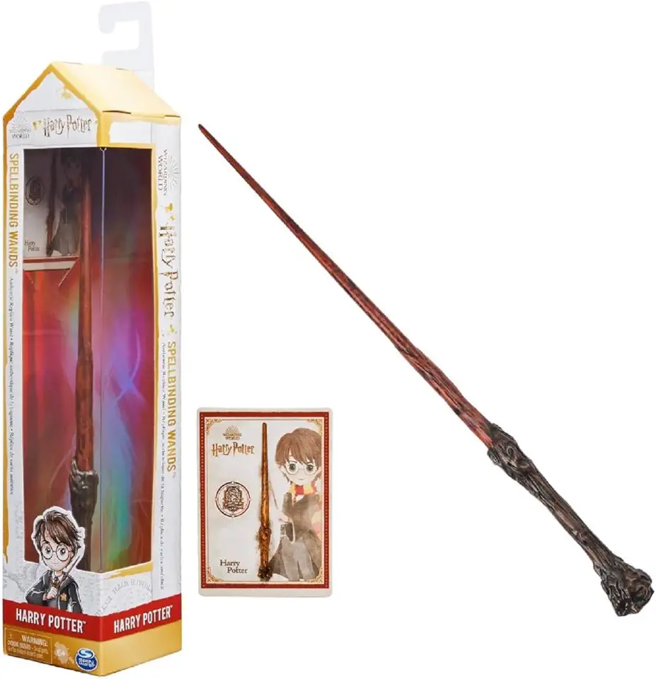 Wizarding World, Bacchetta degli Incantesimi di Harry Potter, 30.5 cm, Include Carta Incantesimo da Collezione. Giocattoli per Bambini e Bambine, 6+ Anni