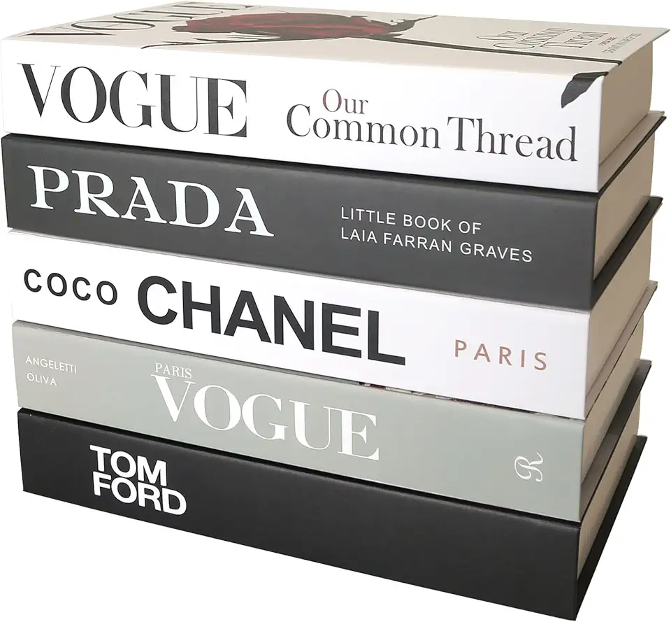 5 pezzi libri decorativi Estetica Chic Faux Book Set per l'arredamento della stanza, moderno Home Decor Coffee Table Décor