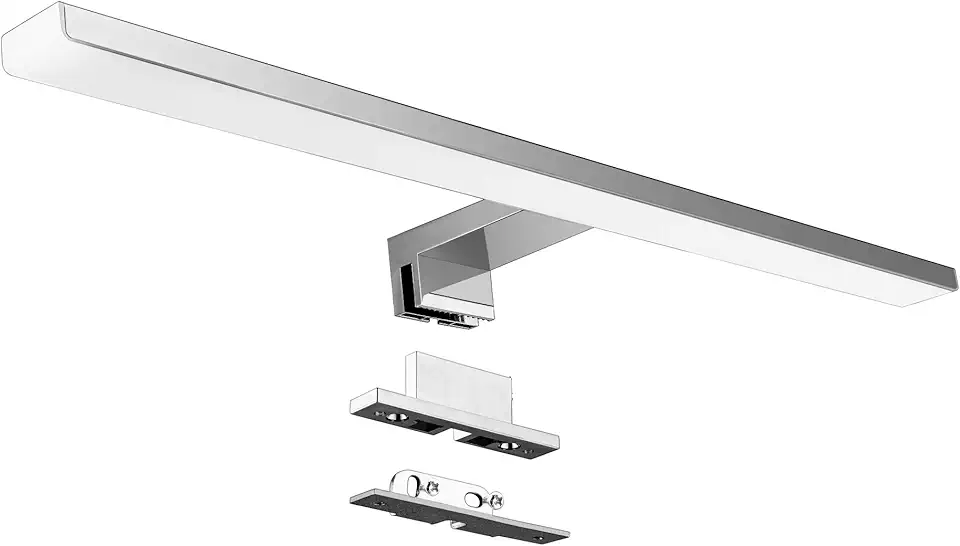 Aourow Lampada Specchio a LED/Lampada Specchio Bagno 10W 820lm 40cm Bianco Neutro 4000K,IP44 230V,Lampada LED Armadio in Acciaio al Nichel-Cromo,Lunghezza Prodotto:400mm